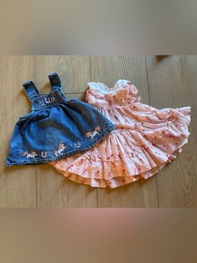 Janie and Jack Light Pink Floral Blouse with Blue and Red Details